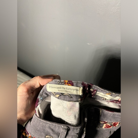 Pilcro and The Letterpress High Rise Floral Corduroy Pants Womens Size 28P - Picture 4 of 5